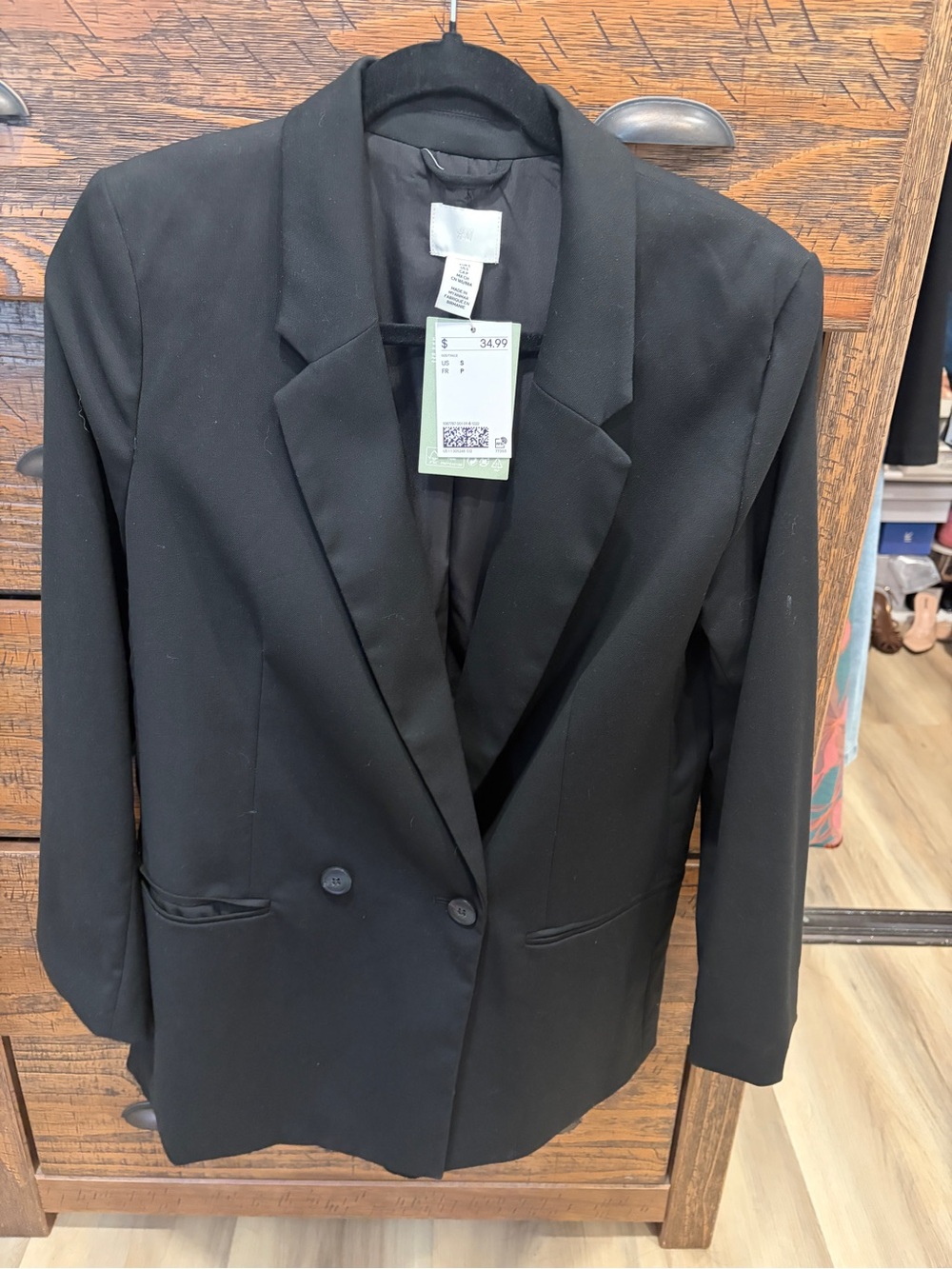 H&M Black Double-Breasted Blazer